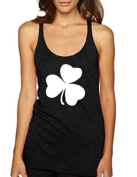 Women's Tank Top White Shamrock Graphic St Patrick's Day Cool - ALLNTRENDSHOP - 2