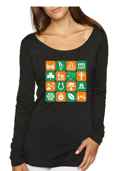Women's Shirt Irish Icons St Patrick's Day Symbols Shirt