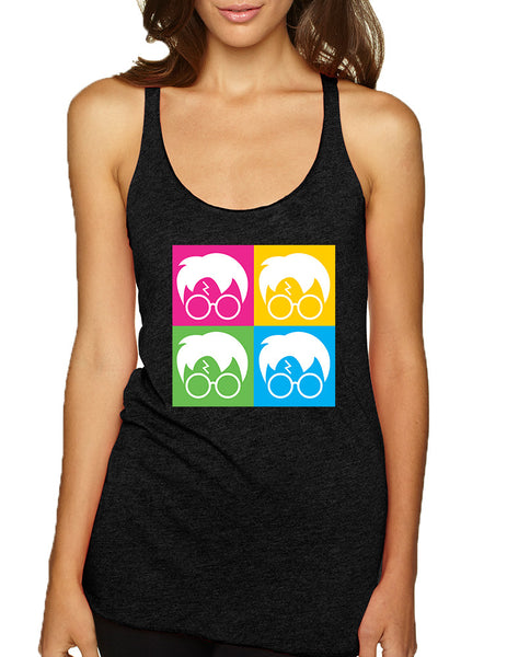 Women's Tank Top 4 Faces Harry Glasses Scar Cool Popular Top - ALLNTRENDSHOP - 4