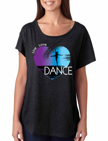 Women's Dolman Dance Art Purple Print Love Cute Top Nice Gift - ALLNTRENDSHOP - 1