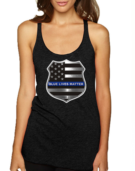 Women's Tank Top Blue Lives Matter American Flag Shirt
