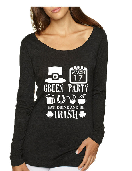 Women's Shirt Green Party St Patrick's Day Top Drunk Shirt