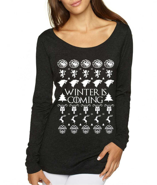 Women's Shirt Winter Is Coming Ugly Christmas Sweater Gift Fun