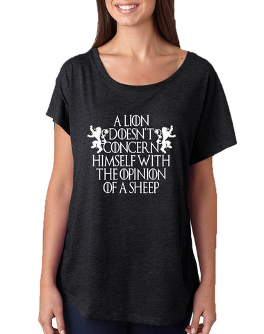 Women's Dolman Lion Doesn't Concern Himself With Opinion Sheep