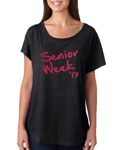 Women's Dolman Senior Week 17 Glitter Pink Class Of 2017