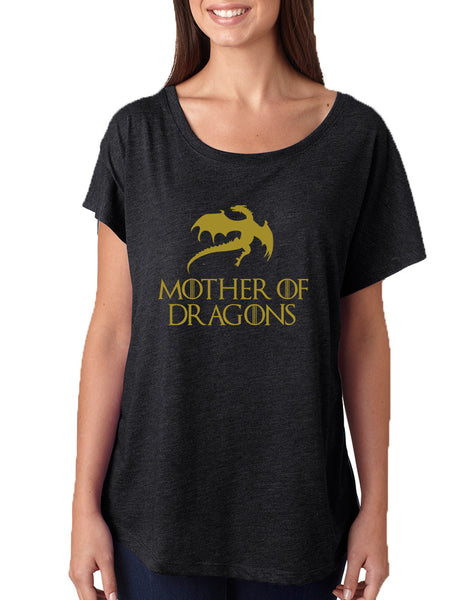 Women's Dolman Shirt Mother Of Dragons Gold Print Graphic Tee