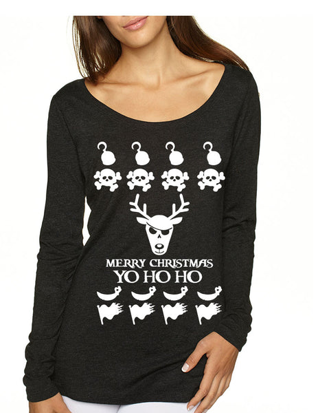 Women's Shirt Yo Ho Ho Cool Ugly Christmas Sweater Holiday Gift - ALLNTRENDSHOP - 3