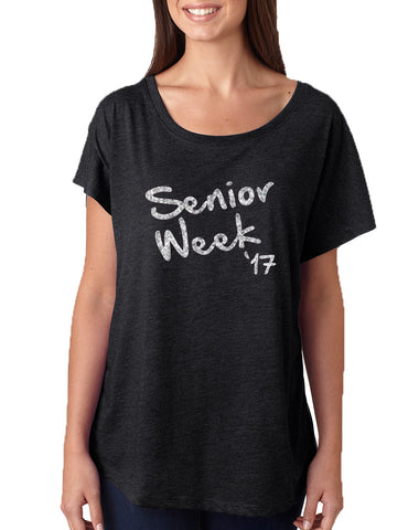 Women's Dolman Senior Week 17 Glitter Silver Class Of 2017