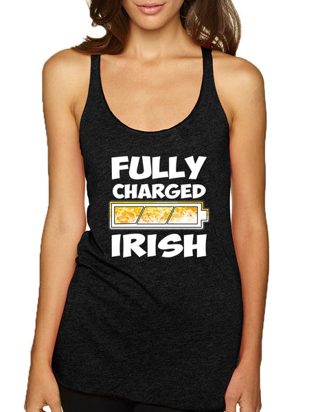 Women's Tank Top Fully Charged Irish St Patrick's Day Top - ALLNTRENDSHOP - 2