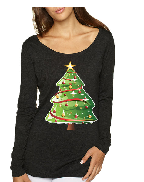 Women's Shirt Christmas Tree Cute Ugly Xmas Trendy Present