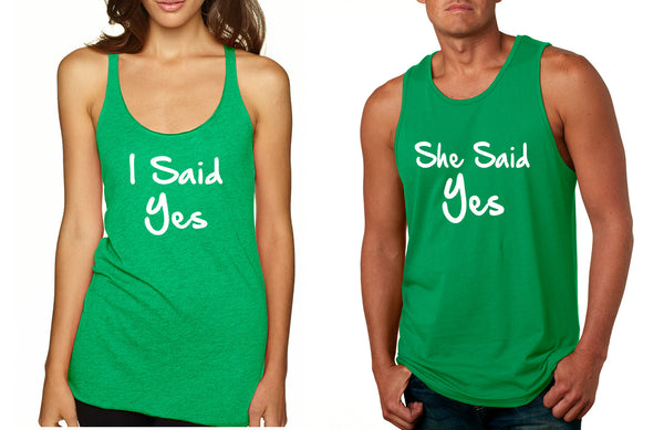Couple Tank Top I Said She Said Yes Love Engagement Top