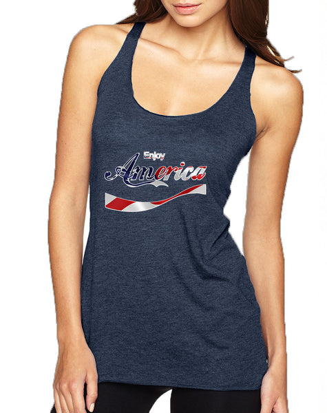 Women's Tank Top Enjoy America 4th Of July Love USA Top