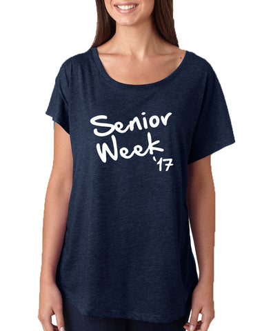 Women's Dolman Senior Week 17 White Class Of 2017 Shirt