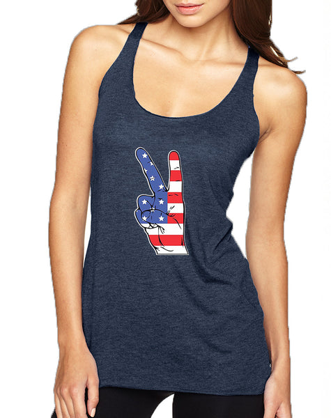 Women's Tank Top American Flag Hand 4th Of July Top