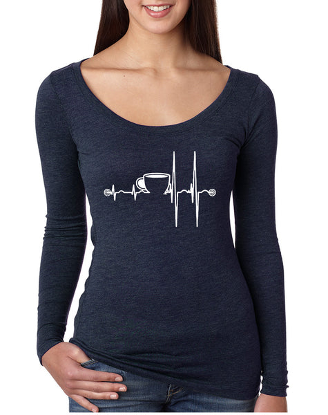 Women's Shirt Coffee Heartbeat Love Coffee Addict Shirt