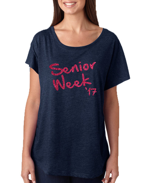 Women's Dolman Senior Week 17 Glitter Pink Class Of 2017