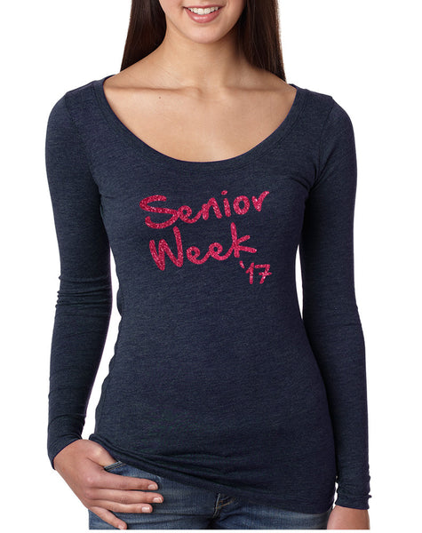 Women's Shirt Senior Week 17 Glitter Pink Class Of 2017