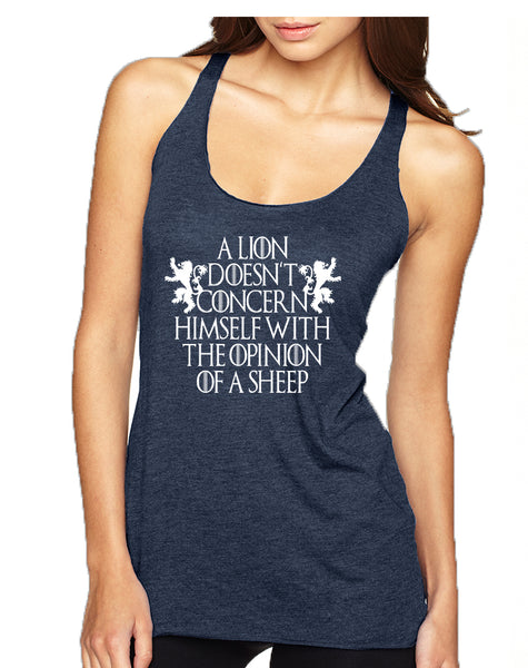 Women's Tank Top Lion Doesn't Concern Himself With Opinion Sheep