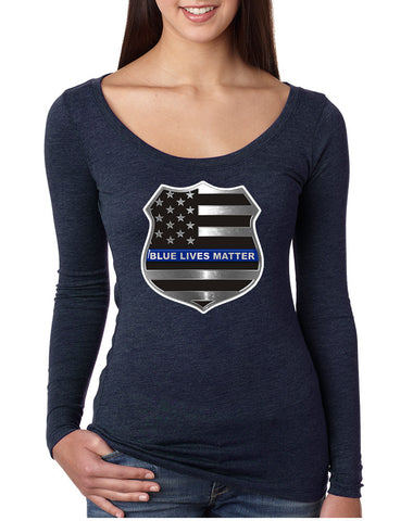 Women's Shirt Blue Lives Matter American Flag Shirt