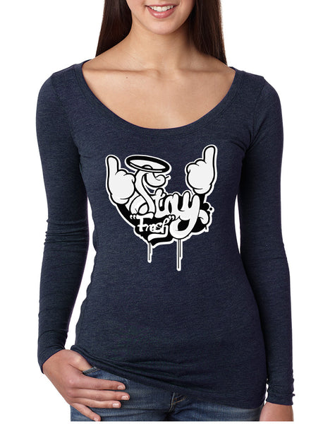 Women's Shirt Stay Fresh Fingers Up Cute Cool Tee