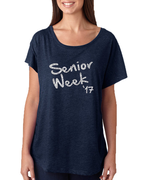 Women's Dolman Senior Week 17 Glitter Silver Class Of 2017