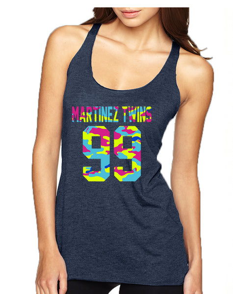 Women's Tank Top Martinez Twins 99 Neon Camo Print Cool Top