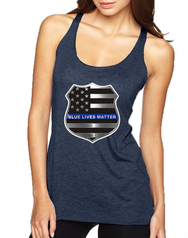 Women's Tank Top Blue Lives Matter American Flag Shirt