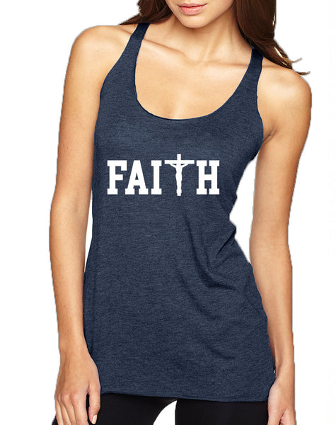 Women's Tank Top Faith Print Cross Love Christian Top
