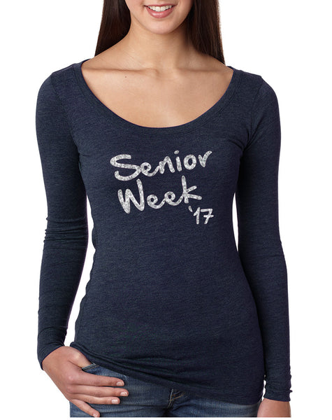 Women's Shirt Senior Week 17 Glitter Silver Class Of 2017