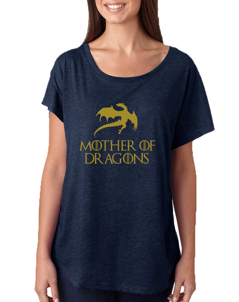 Women's Dolman Shirt Mother Of Dragons Gold Print Graphic Tee