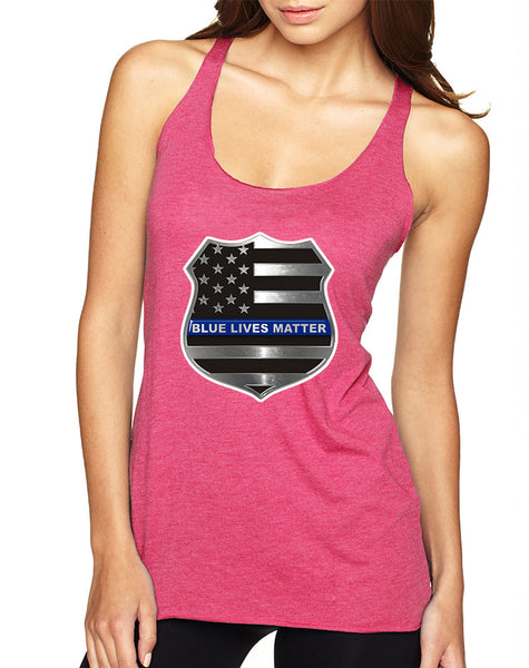 Women's Tank Top Blue Lives Matter American Flag Shirt
