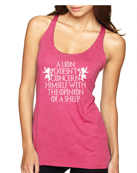 Women's Tank Top Lion Doesn't Concern Himself With Opinion Sheep
