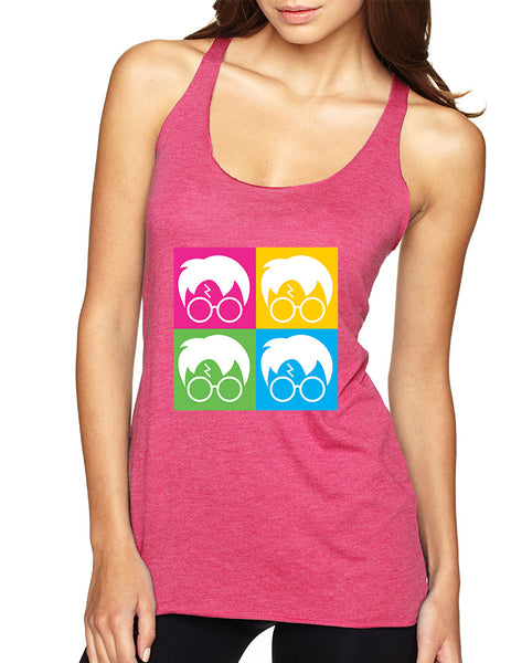 Women's Tank Top 4 Faces Harry Glasses Scar Cool Popular Top - ALLNTRENDSHOP - 5