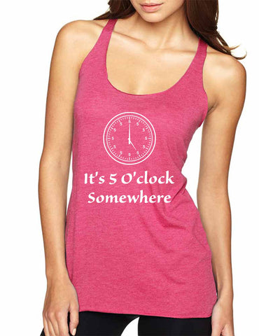 Women's Tank Top It's 5 O'clock Somewhere Drinking Party Top - ALLNTRENDSHOP - 1