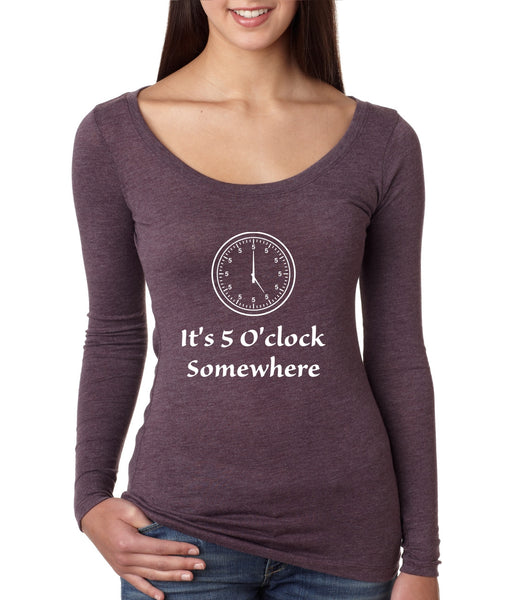 Women's Shirt It's 5 O'clock Somewhere Drinking Beer Party Top - ALLNTRENDSHOP - 4