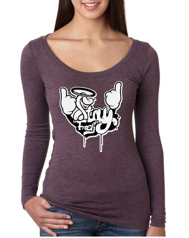 Women's Shirt Stay Fresh Fingers Up Cute Cool Tee