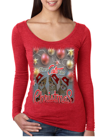 Women's Shirt These Cats Like Christmas Cute Gift Cat Lover Shirt