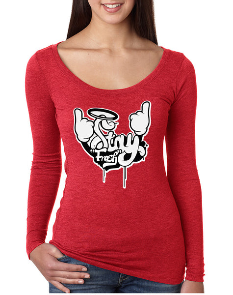 Women's Shirt Stay Fresh Fingers Up Cute Cool Tee