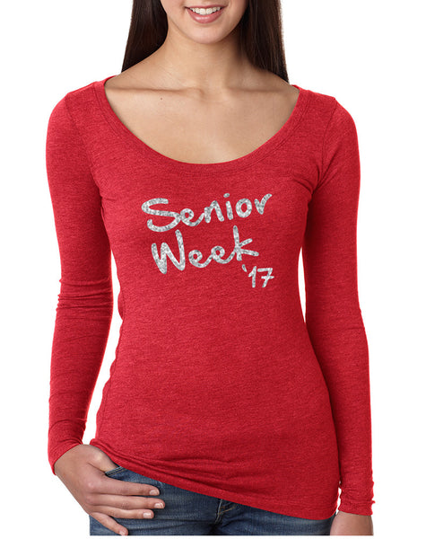 Women's Shirt Senior Week 17 Glitter Silver Class Of 2017
