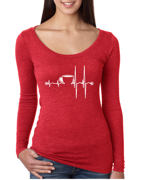 Women's Shirt Coffee Heartbeat Love Coffee Addict Shirt