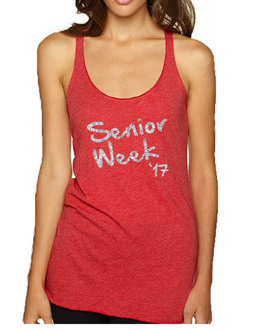 Women's Tank Top Senior Week 17 Glitter Silver Class Of 2017