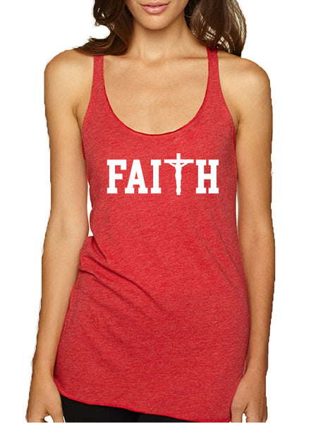 Women's Tank Top Faith Print Cross Love Christian Top