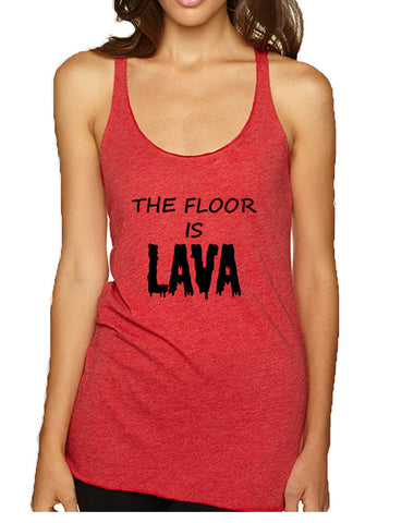Women's Tank Top The Floor Is Lava Game Popular Tee Fun Gym Top