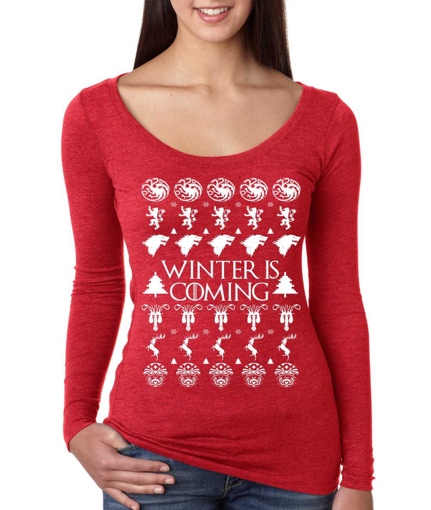 Women's Shirt Winter Is Coming Ugly Christmas Sweater Gift Fun