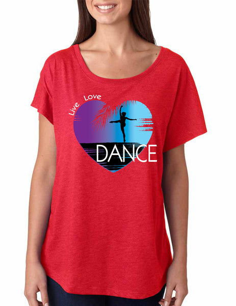 Women's Dolman Dance Art Purple Print Love Cute Top Nice Gift - ALLNTRENDSHOP - 4