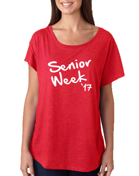 Women's Dolman Senior Week 17 White Class Of 2017 Shirt