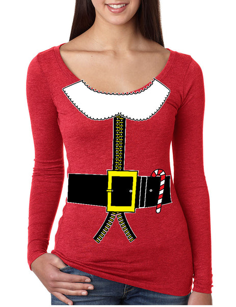 Women's Shirt Elf Suit Santa's Elves Christmas Gift Xmas Top - ALLNTRENDSHOP - 2