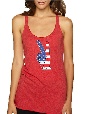 Women's Tank Top American Flag Hand 4th Of July Top