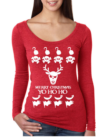 Women's Shirt Yo Ho Ho Cool Ugly Christmas Sweater Holiday Gift - ALLNTRENDSHOP - 1