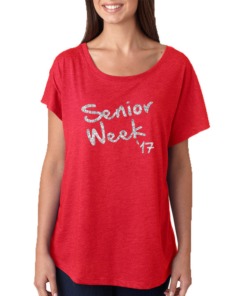 Women's Dolman Senior Week 17 Glitter Silver Class Of 2017